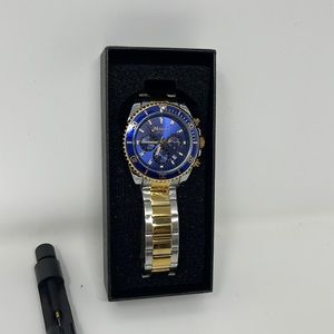 Mens watch gold blue silver Christmas sale